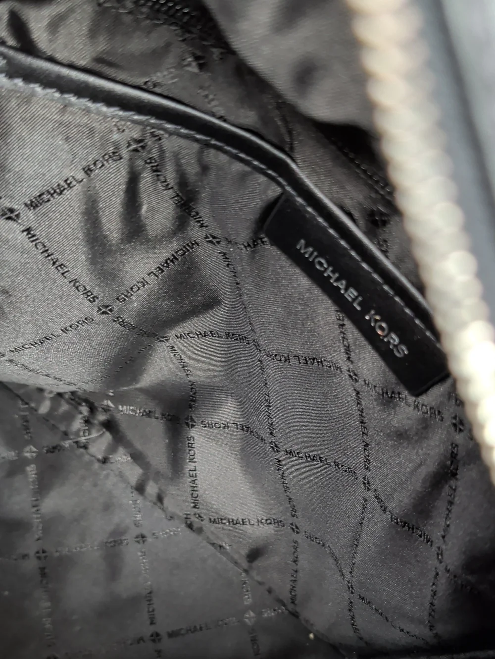 Michael Kors Dark Gray Black Signature Backpack Purse Like New